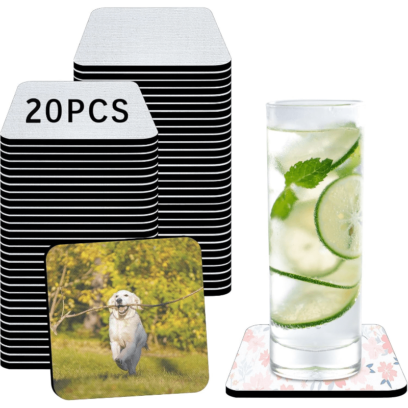 TEMU Sublimation Coasters Blanks Bulk, 4x4 Inch Square Blank Cup Mat Rubber For Sublimation Transfer Heat Press Printing Diy Crafts