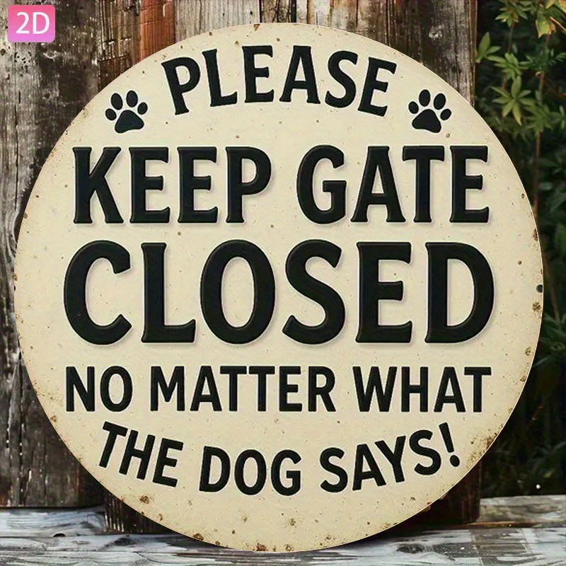 2d flat 1pc please keep the door closed   the dog   retro wall decor aluminum sign for yard   bar room outdoor   cafe restaurant holiday art wall decoration 20 20cm   room decor