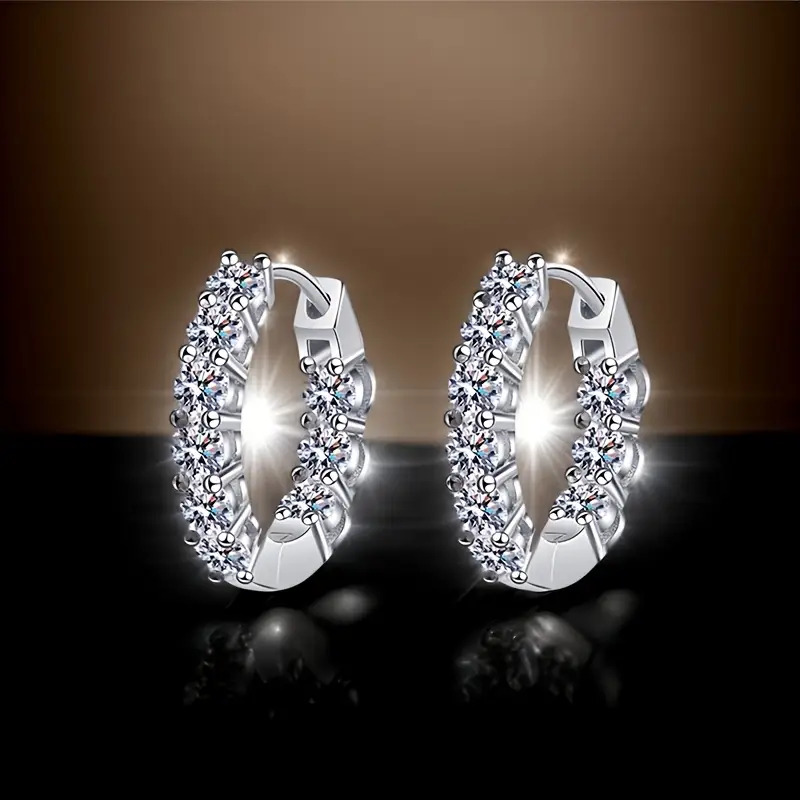 1 8 carat round cut   vvs1 clarity lab   moissanite earrings for women 925 sterling silver hoop earrings   anniversary birthday valentines day or christmas gifts Product details 2