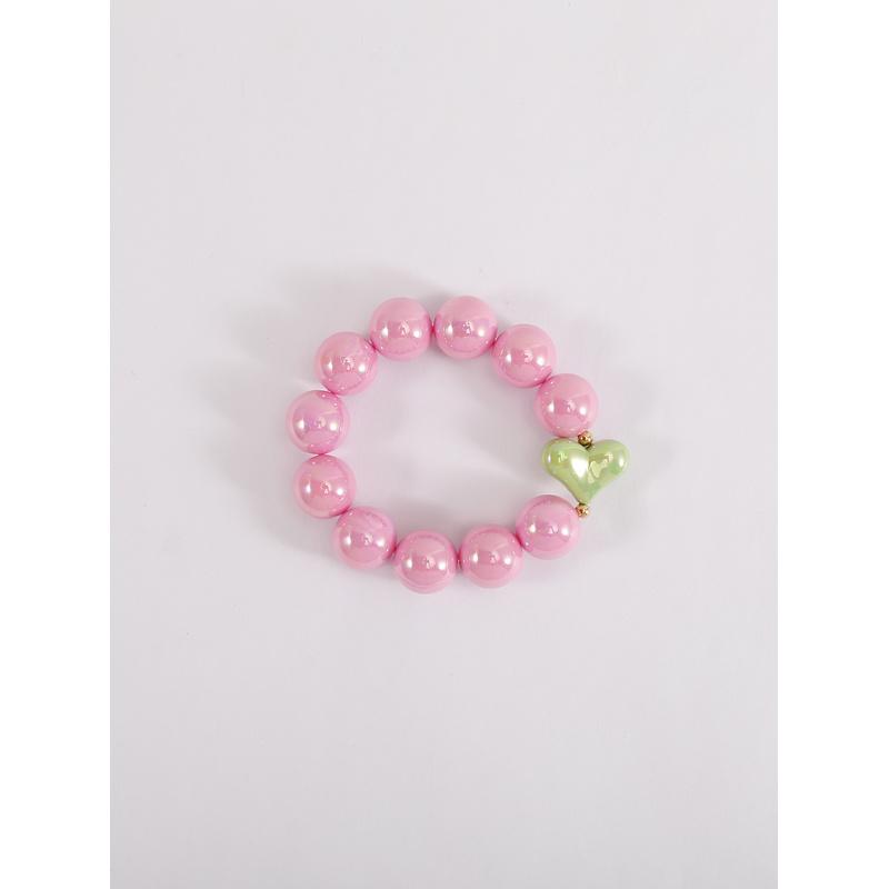 Women's Geometric Beaded Bracelet with Iridescent Effect, Stretchable