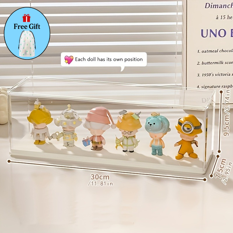 TEMU 1 Set (1pc Storage Box And 1pc Cactus Storage Bag) 1pc Small Sculpture Storage Box, Doll Storage Box, Doll Storage Cabinet, Doll Acrylic Display