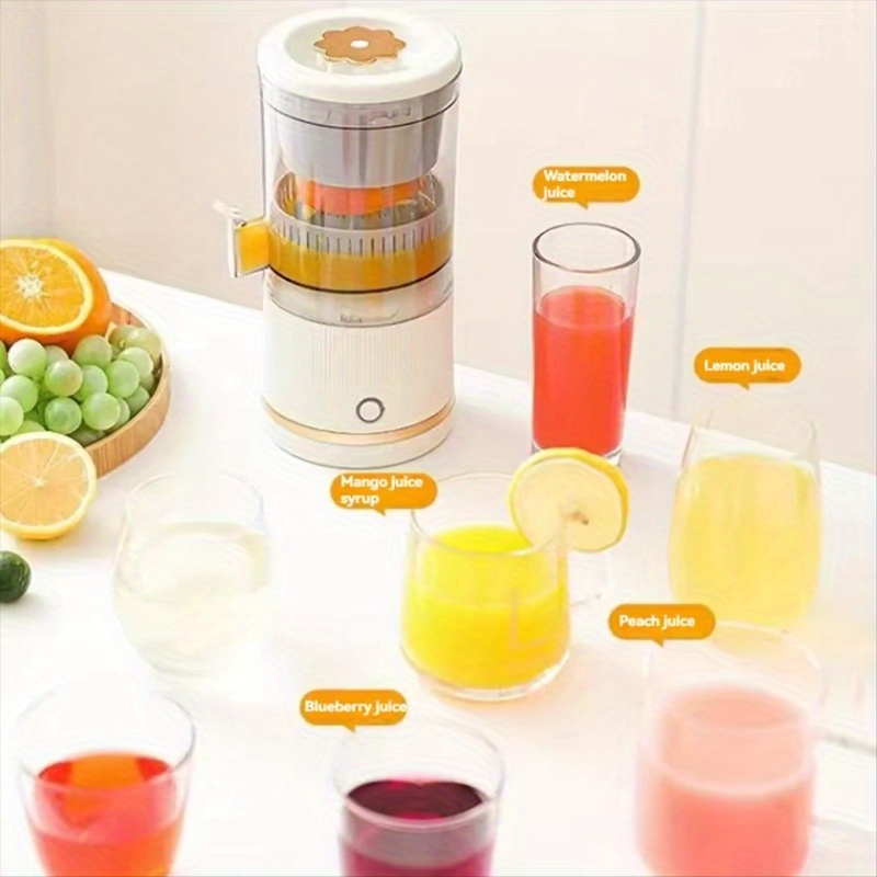 portable multifunctional juicer automatic citrus squeezer lemon juicer with usb charging kitchen gadget wireless electric juicer usb rechargeable portable automatic button control food grade pp suitable for fresh juice juice separator 1 modern kitchen accessory durable plastic structure festive gifts details 2