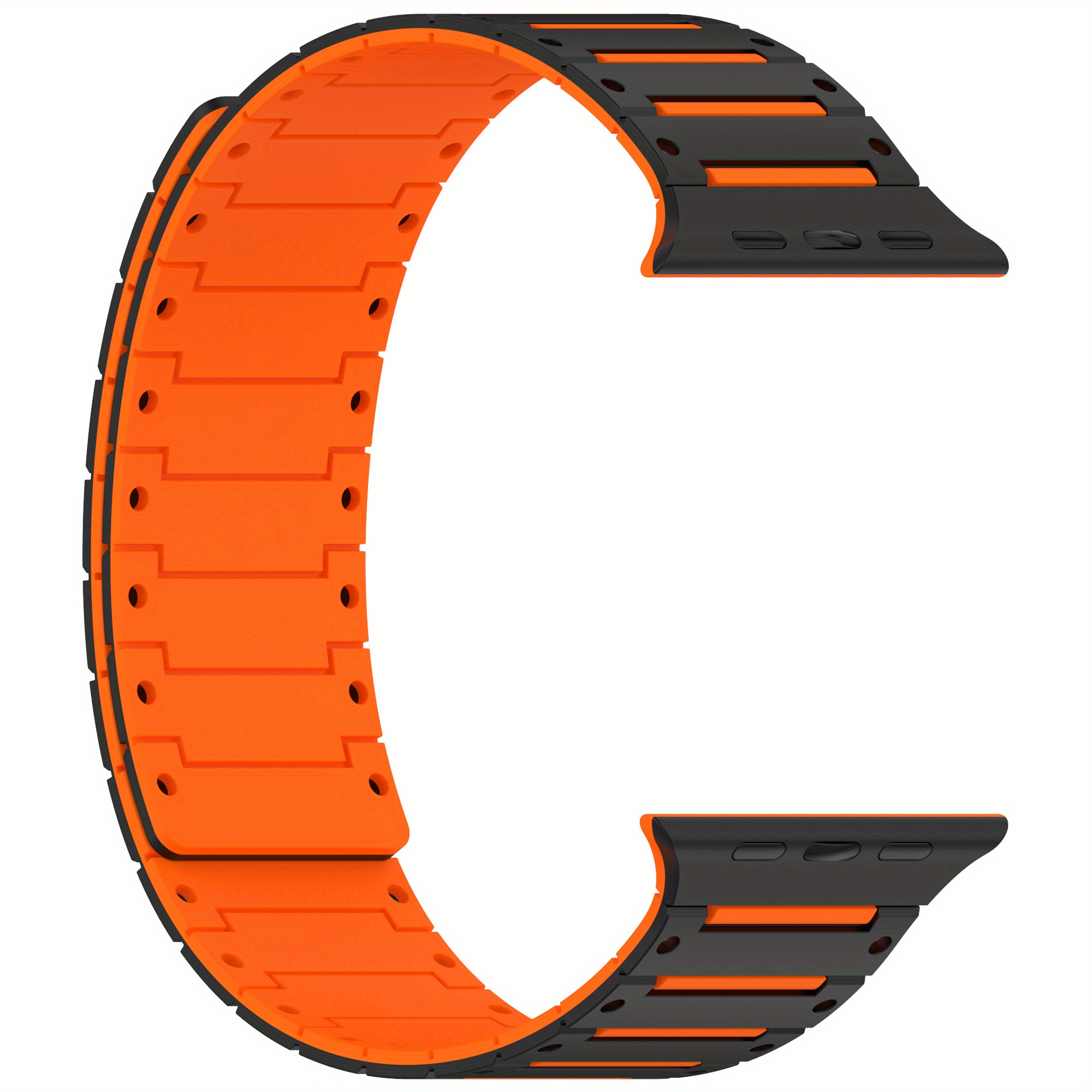 Image of Silicone Strap For Watch Band 42/44/45/46/49mm Casual Breathable Bracelet Magnetic For Iwatch /3/2/1 Series 12/11/10/9/8/7/6/5/4/se