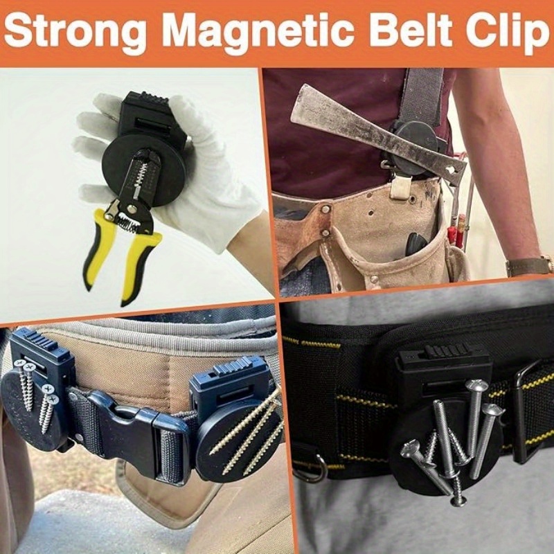 2pcs heavy duty magnetic belt clips non slip strong suction durable abs resin   for screws screwdrivers wrenches metal accessories portable storage solution for nail and   nail tool holder durable magnetic clip abs resin clip magnetic belt clip Product details 1