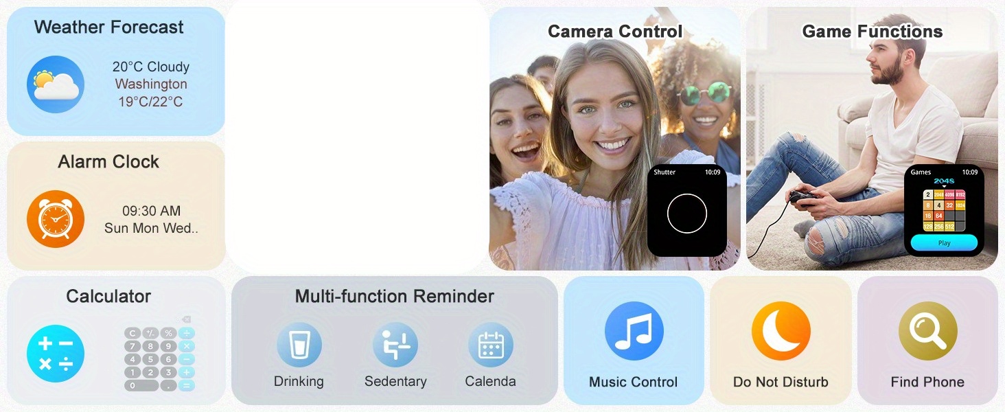Montre Connectée Pliwier pour Hommes Femmes | Répondre/Passer des Appels, Montre de Fitness 1.85
