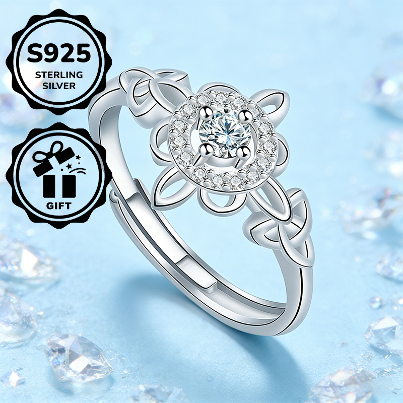 Women's Adjustable Celtic Knot Wreath Open Ring, Elegant Gift