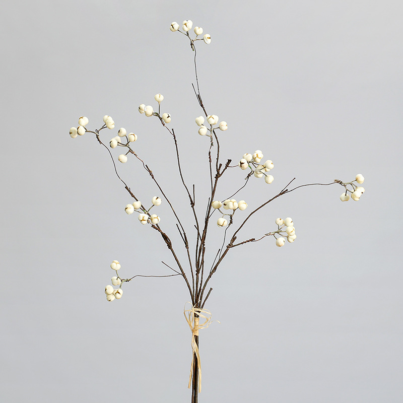 1pc, Artificial Fruit, Small White Berry, Seed Berry, Flower Bouquet, - Style, Hotel And Decoration, Dried Flowers