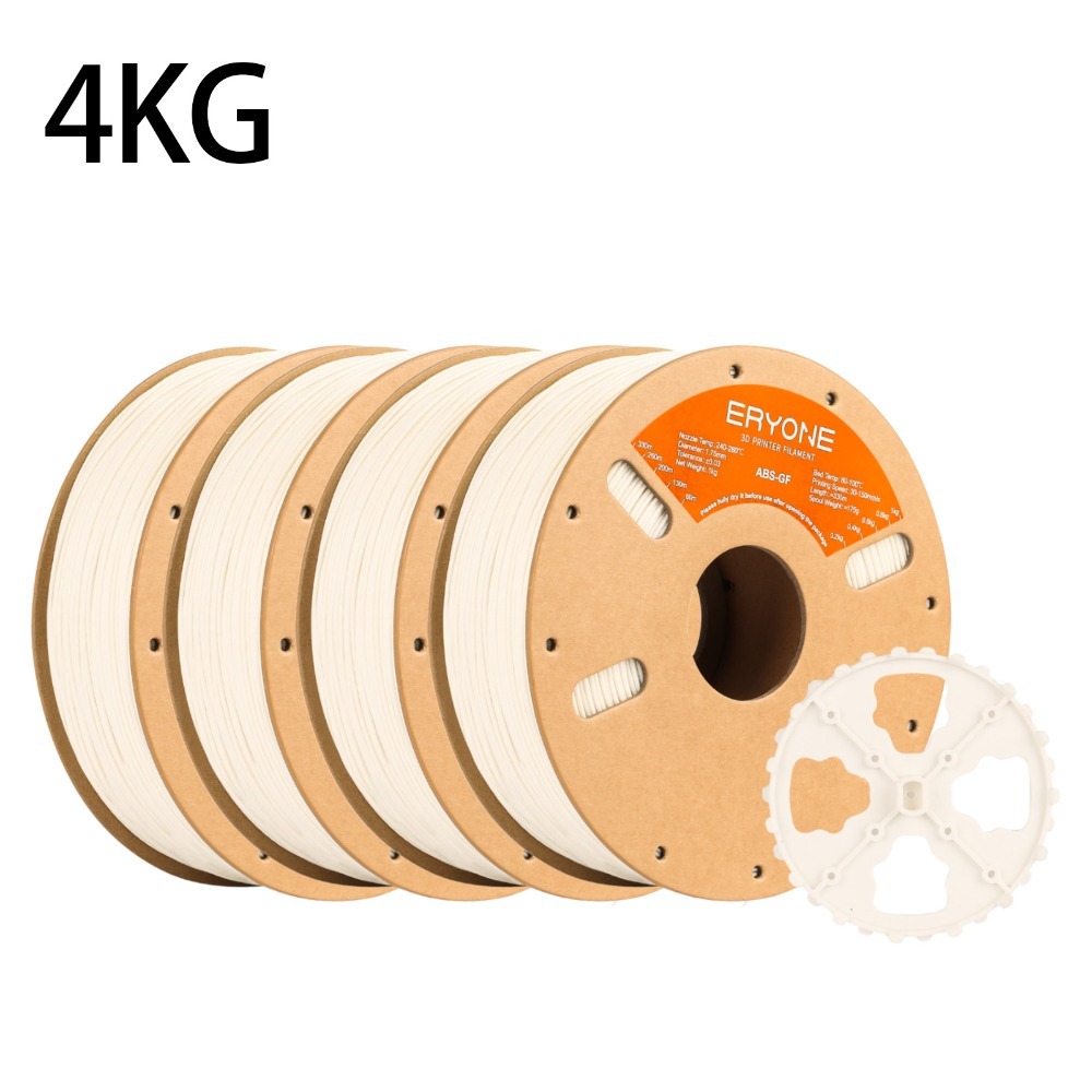 Eryone Abs-gf 3d Printing Supplies Filament For 3d Printer, 4 Rolls, 4kg 1.75mm +/ -0.03mm, Compatible With Most 3d Printers, Easy & Transition