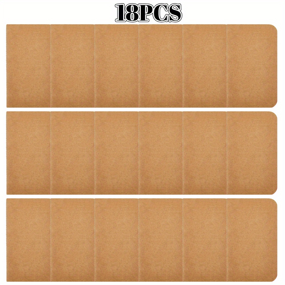 TEMU 4/ 6/ 18pcs Pocket Notebook Mini Diary 2.5" X 4" Brown Paper Mini Notepad Bulk Soft Cover Journal Memo Book For Students Travel School