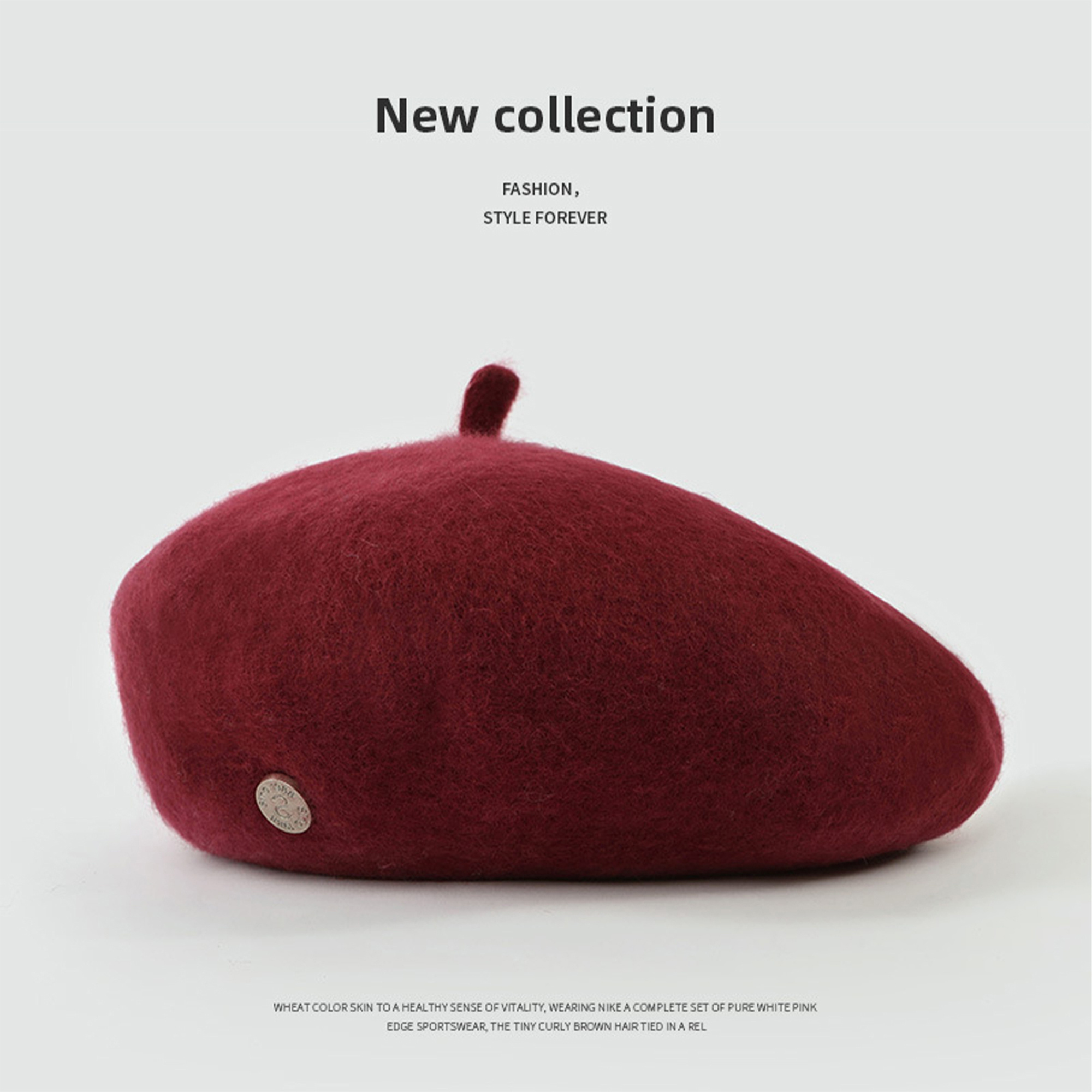women men french beret solid color warm beanie hat artist - Temu display picture 1