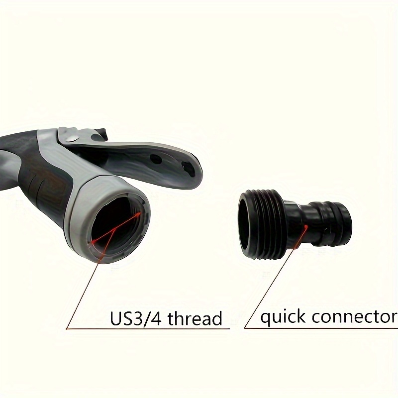 1pc Portable High-Pressure Car Wash Water Gun, Quick Connect Adapters for 3/4 Inch And 1/2 Inch, Multifunctional Garden Hose Nozzle, Adjustable Thickened Rod Spray, Suitable for Car Cleaning And Pet Washing