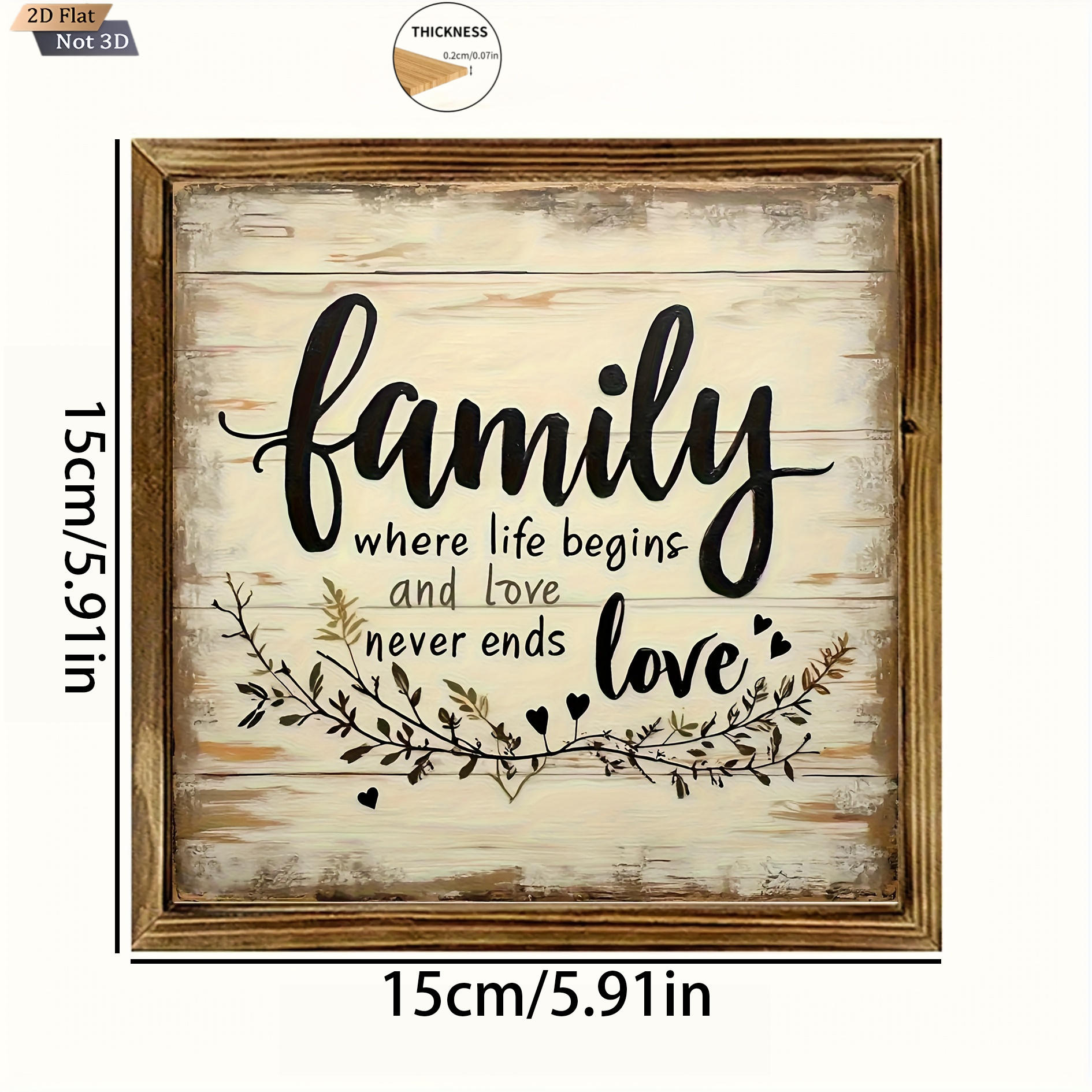 TEMU 2d Flat, 2d Flat Wooden Sign, Rustic Style Home Wooden Wall Art - Vintage Home Decor With Inspirational Phrases, Suitable For Farmhouse,