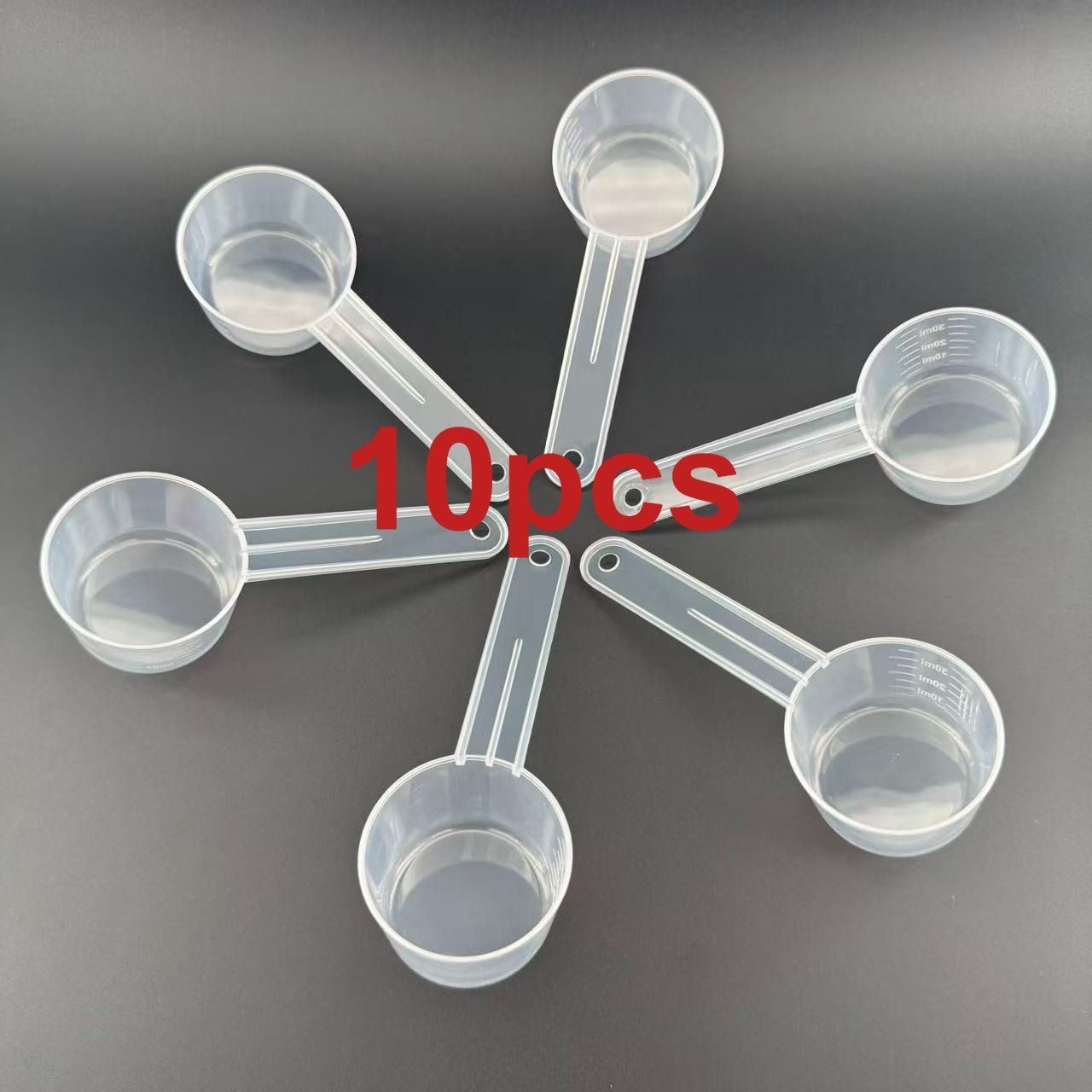 TEMU Lot de 10 cuillères à mesurer transparentes de 40 ml, cuillère à café à fond plat, cuillère graduée, convient pour , , le séchage et de matières