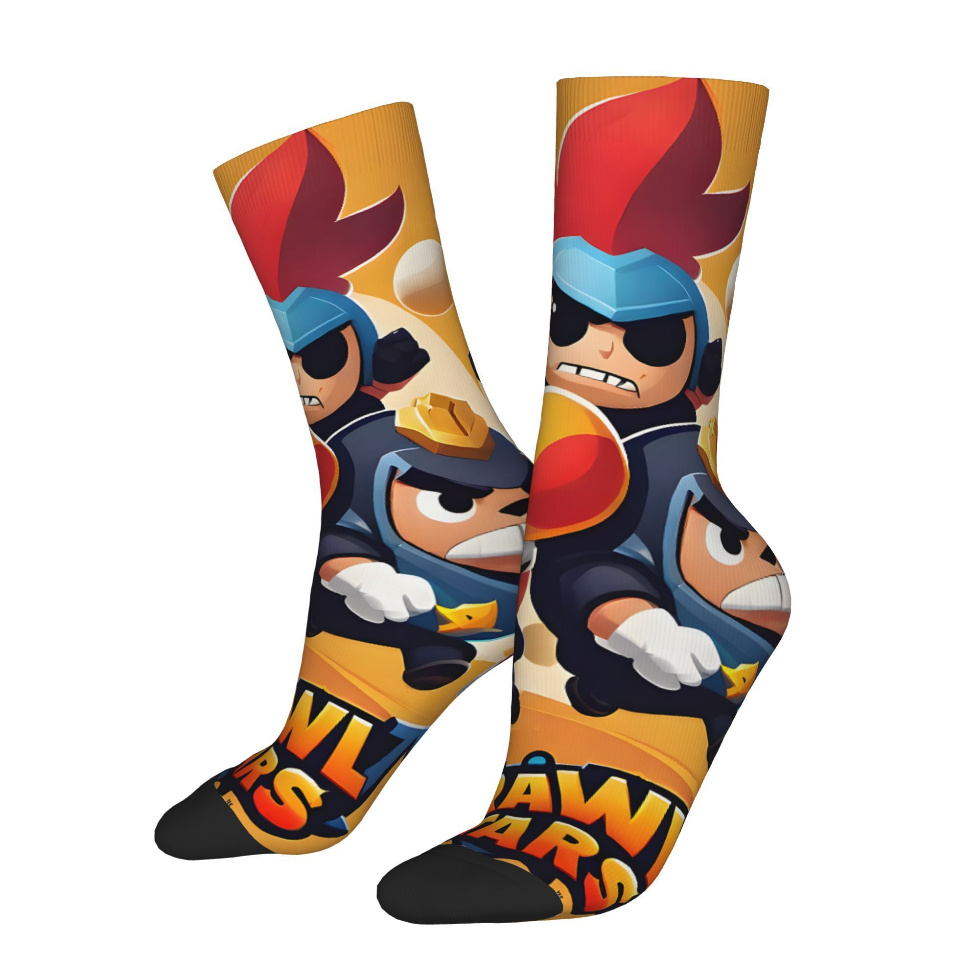 

1 Pair Hip Hop Vintage Game-inspired Socks, Seamless Printed Funny Novelty Crew Socks For Teens, Polyester And Elastane, Hand Wash Or , Cute Socks