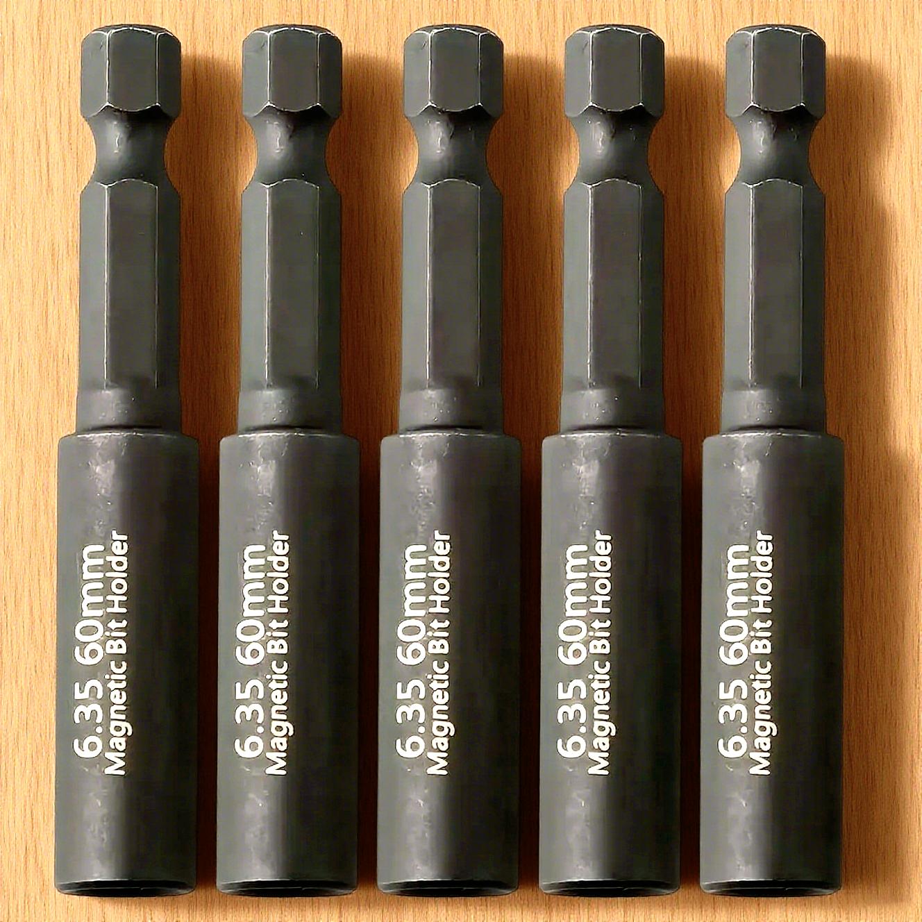 1/4" Strong Magnetic Extension Bit Holder, 5pcs Hex Shank Screwdriver Set, 60mm Extension Rod For Holding Screwdriver Bits And Screws
