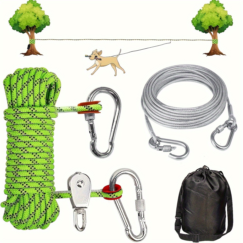 Image of Hundeauslaufsystem Mit 15m Festem Seil Fur Hof, Park, Campingplatz