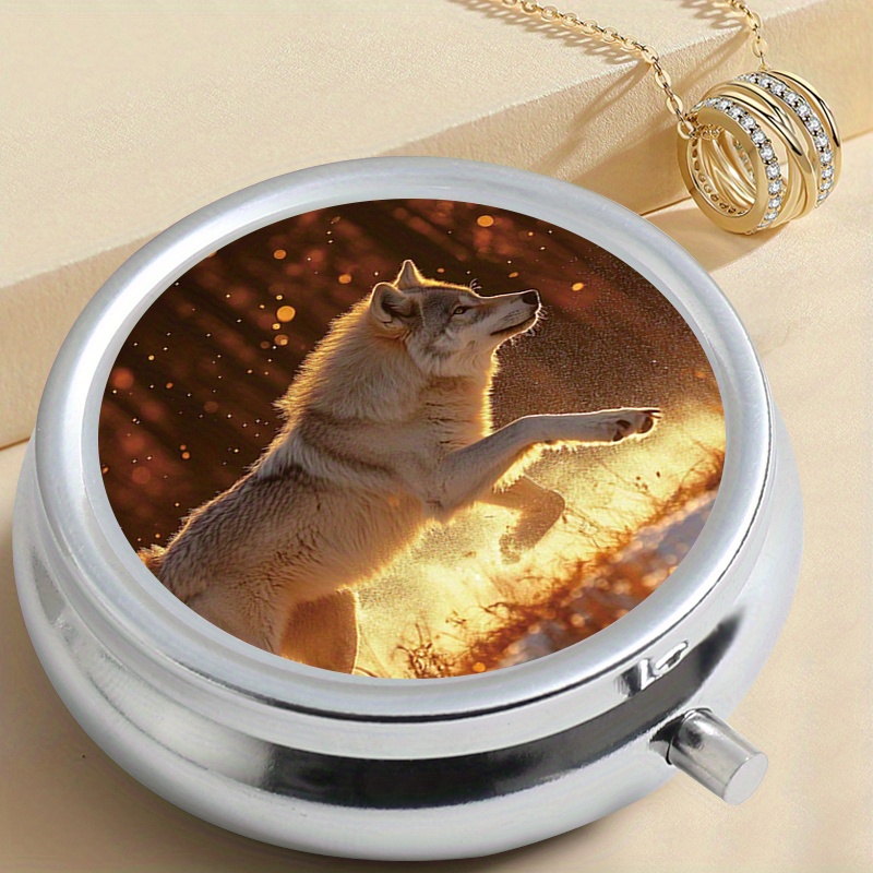 Necklace Wolf Jewelry Case Travel Custom PU Leather Small Travel