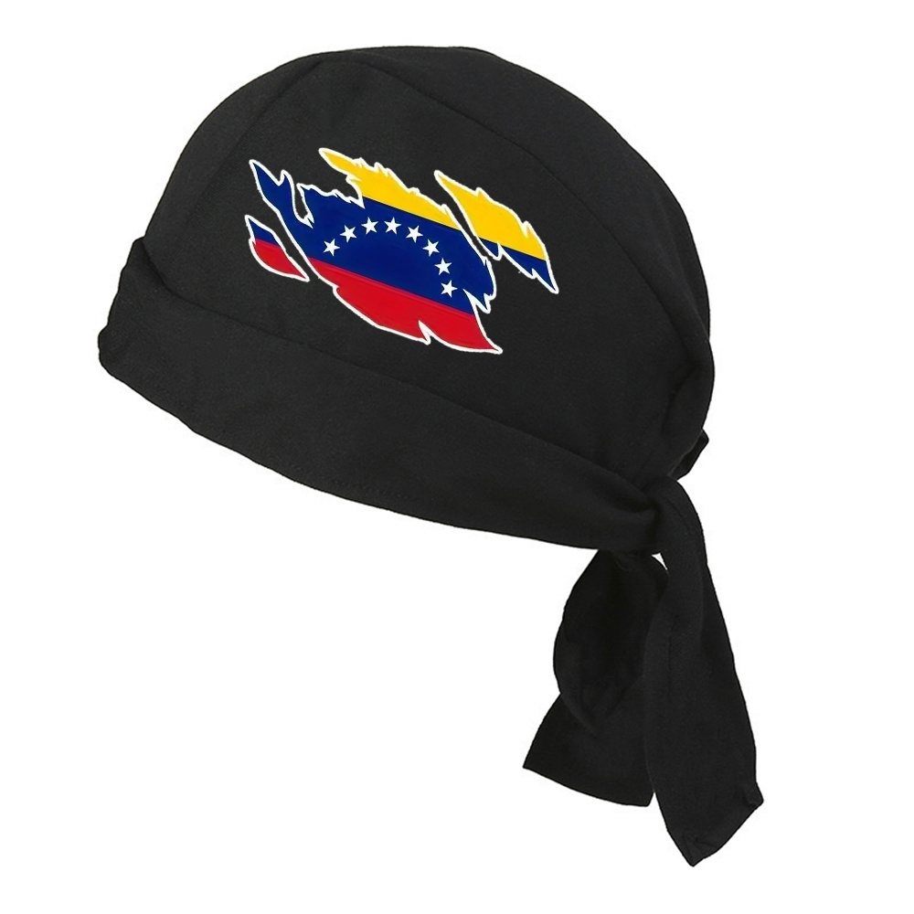 TEMU 1 pañuelo con de Venezuela, no tejido, transpirable de secado rápido, turbante pirata para correr y en bicicleta