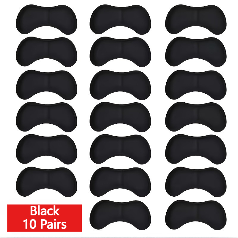 TEMU 20pcs Self-adhesive Heel Cushion Inserts For High Heels, Anti-slip Pads, Comfortable Foot Protectors For Women's Dress Shoes (available In Black