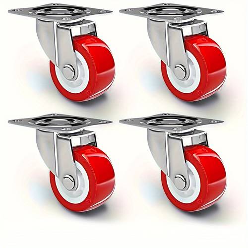 4pçs rodízios giratórios de aço inoxidável para com pneus de poliuretano - , ideal para móveis e aplicações industriais, rodízios industriais|rodas de aço inoxidável|rodas de