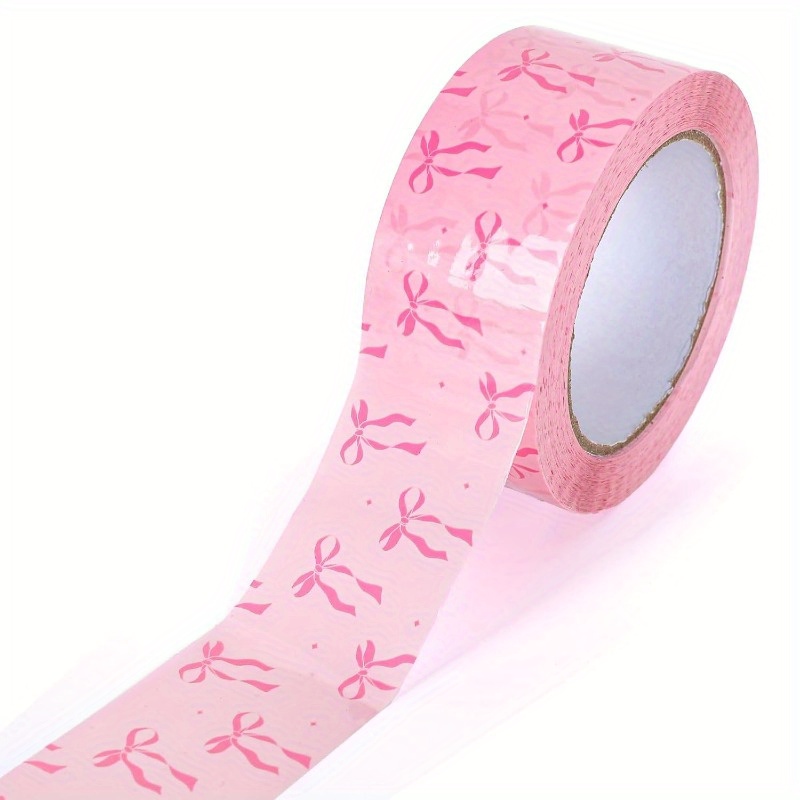 1 Roll Pink Bow Decorative Gift Wrapping & Shipping Tape - 1.9" x 109 Yards Waterproof BOPP Material, Tear-Resistant Strong Adhesion for Small Business, DIY Crafts, Gift Wrapping, Boxes, Cartons & Household Repairs, Wrapping Accessories, Carton Sealing Tape, Bow Pattern Tape, Cute Pattern Tape, Reliable Packing Tape
