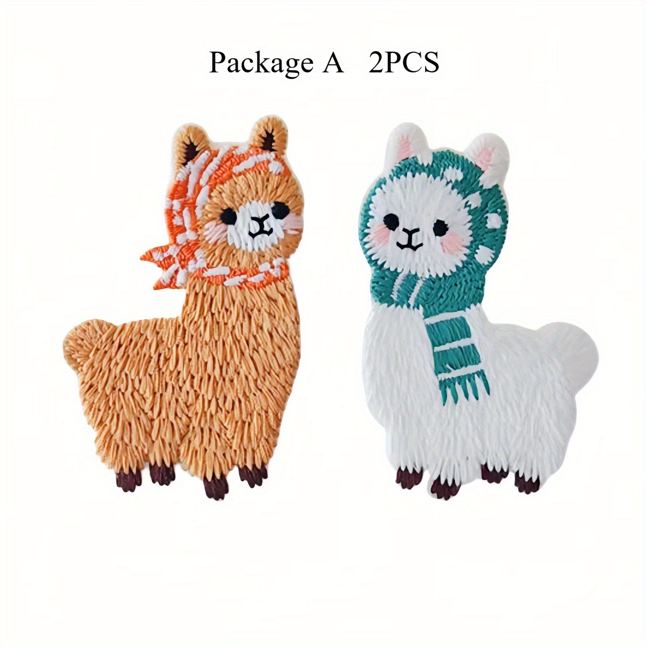E-shop 2 Stück Neue Niedliche Cartoon Alpaka Stickerei Stoffpatches | Handtuch Stickerei Dekorative Aufkleber, Bezauberndes Aussehen - Tier
