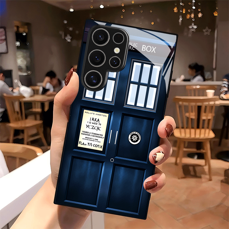 TEMU Phone Case - 2d Flat Black Glass Phone Case For Galaxy S25plus S25ultra S24plus S24ultra S23ultra S23plus S23 S22ultra S21 S21 A05s A14 A53 A34