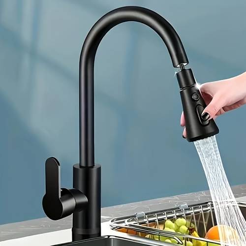 modern high arc single handle pull down kitchen anti retractable sprinkler saving design installation hardware g1 2 threads for sink versatile sleek metallic durable water fixture