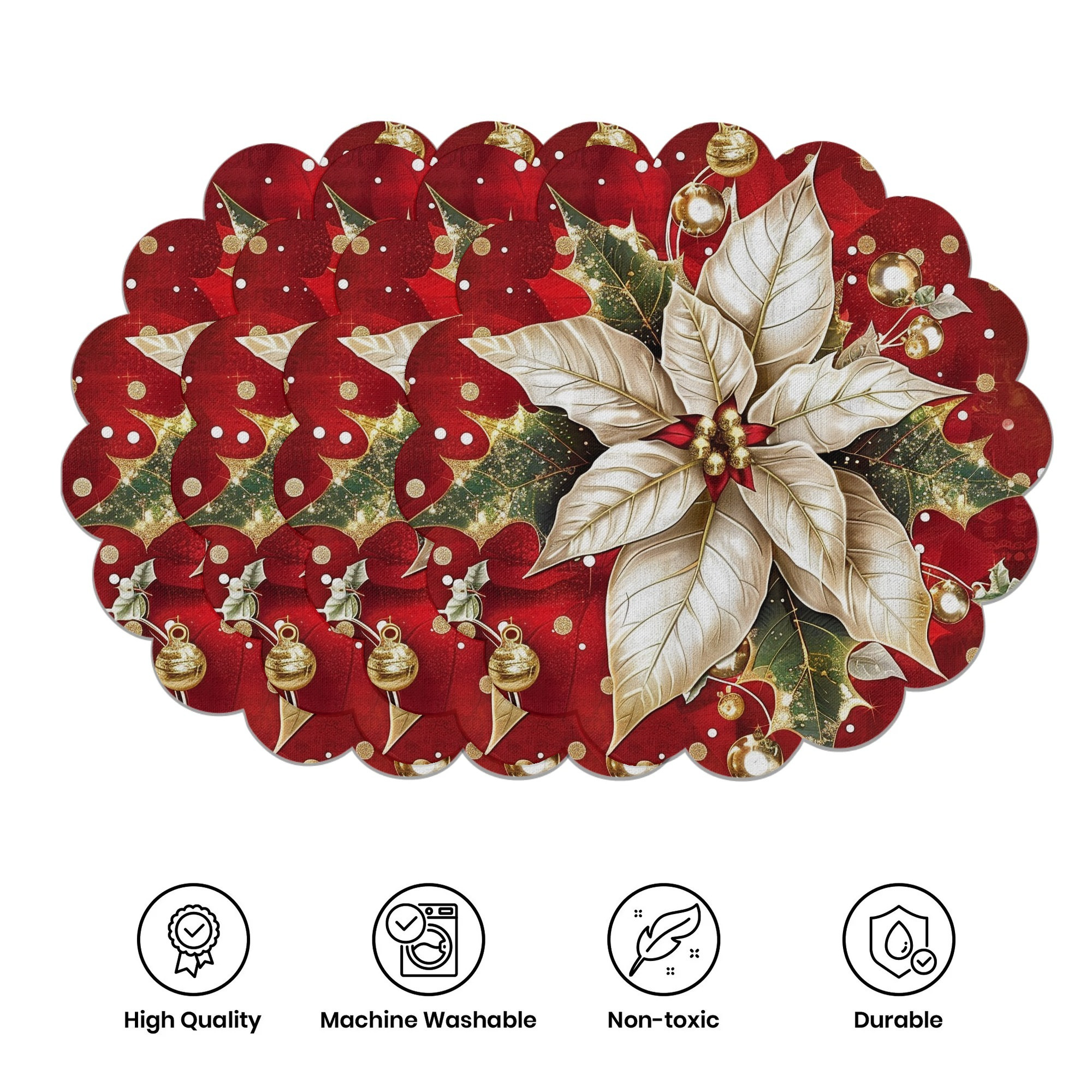 

4pcs Polyester Christmas Placemats, , , , For Dining & , 15