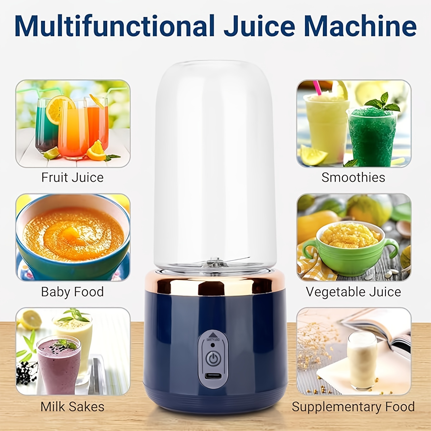 Licuadora y exprimidor portátil 2 en 1 con 6 cuchillas, carga USB y diseño de doble vaso - Perfecto para hacer batidos, milkshakes y bebidas frías, lo que lo convierte en un regalo ideal para el Día de San Valentín, Acción de Gracias, Halloween, Navidad y el Día de los Padres. - Imagen 10