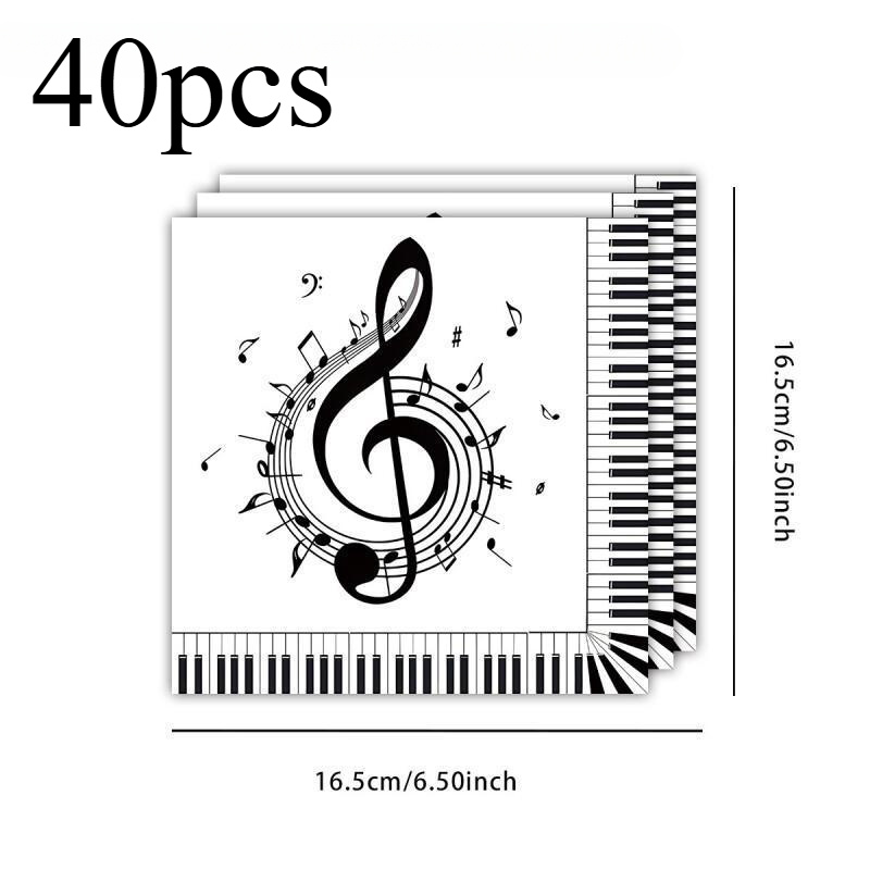 TEMU 40pcs Pcs Music Festival Music Party Tissue, Emotional Music Theme, Napkin, Tissue