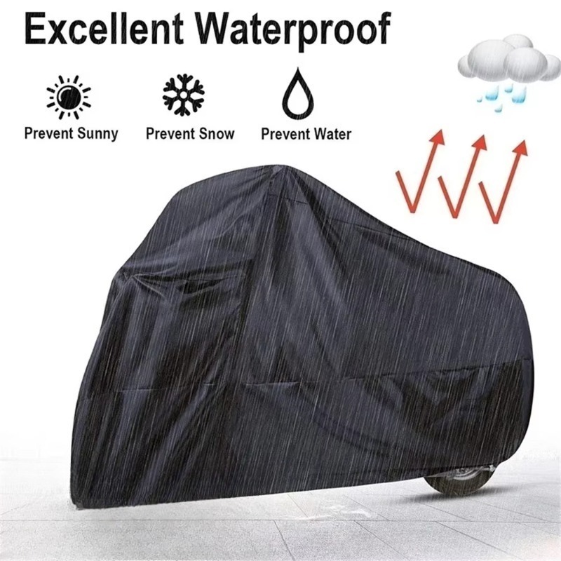 TEMU Rain, Dust, Uv, And Snow-resistant Protective Cover For Motorcycles, Bicycles, And E-bikes Black Motorcycle Additions, Storage Protection Cover,