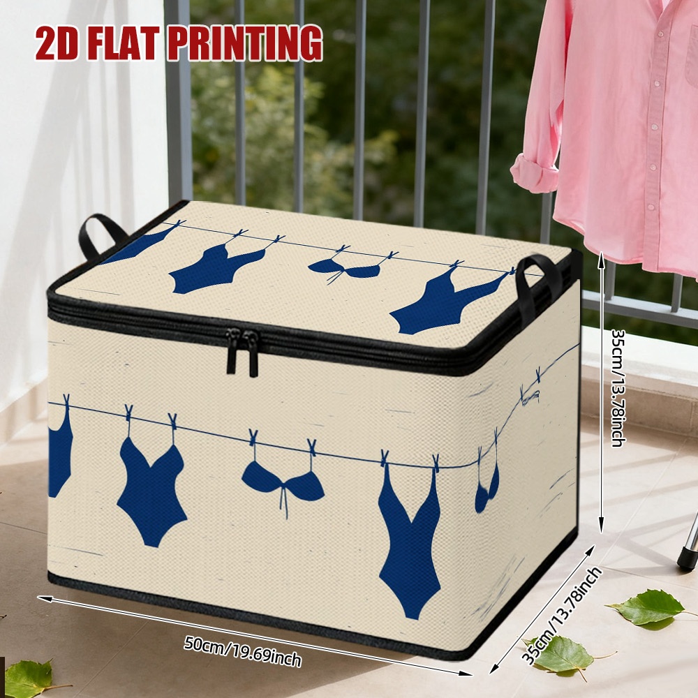 TEMU [Piatto 2D] Cesto portaoggetti da appendere per costumi da bagno estivi, 1 pezzo, con ribaltabile | Organizzatore in tessuto resistente con