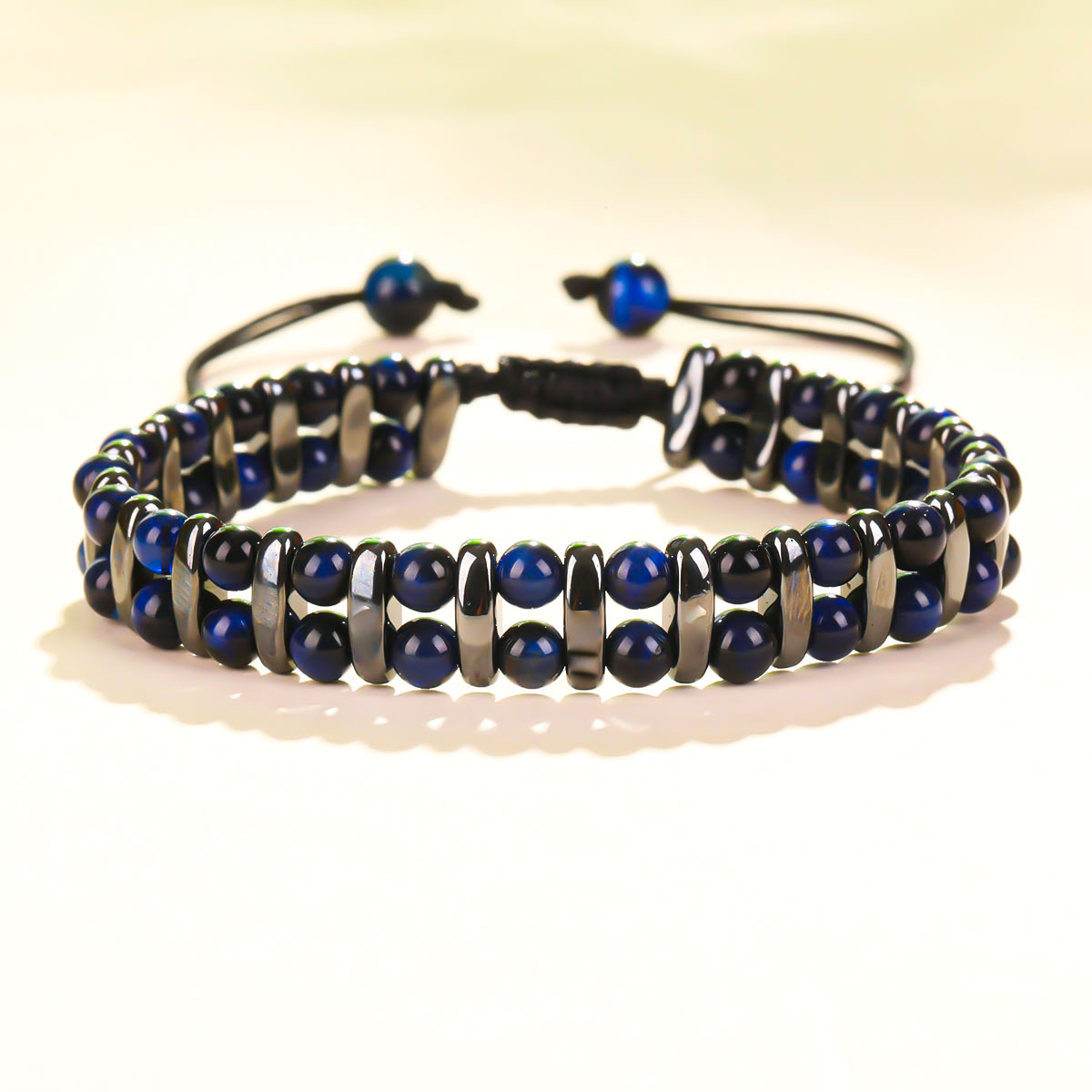 Unisex Natural Stone Handwoven Tiger's Eye Bracelet