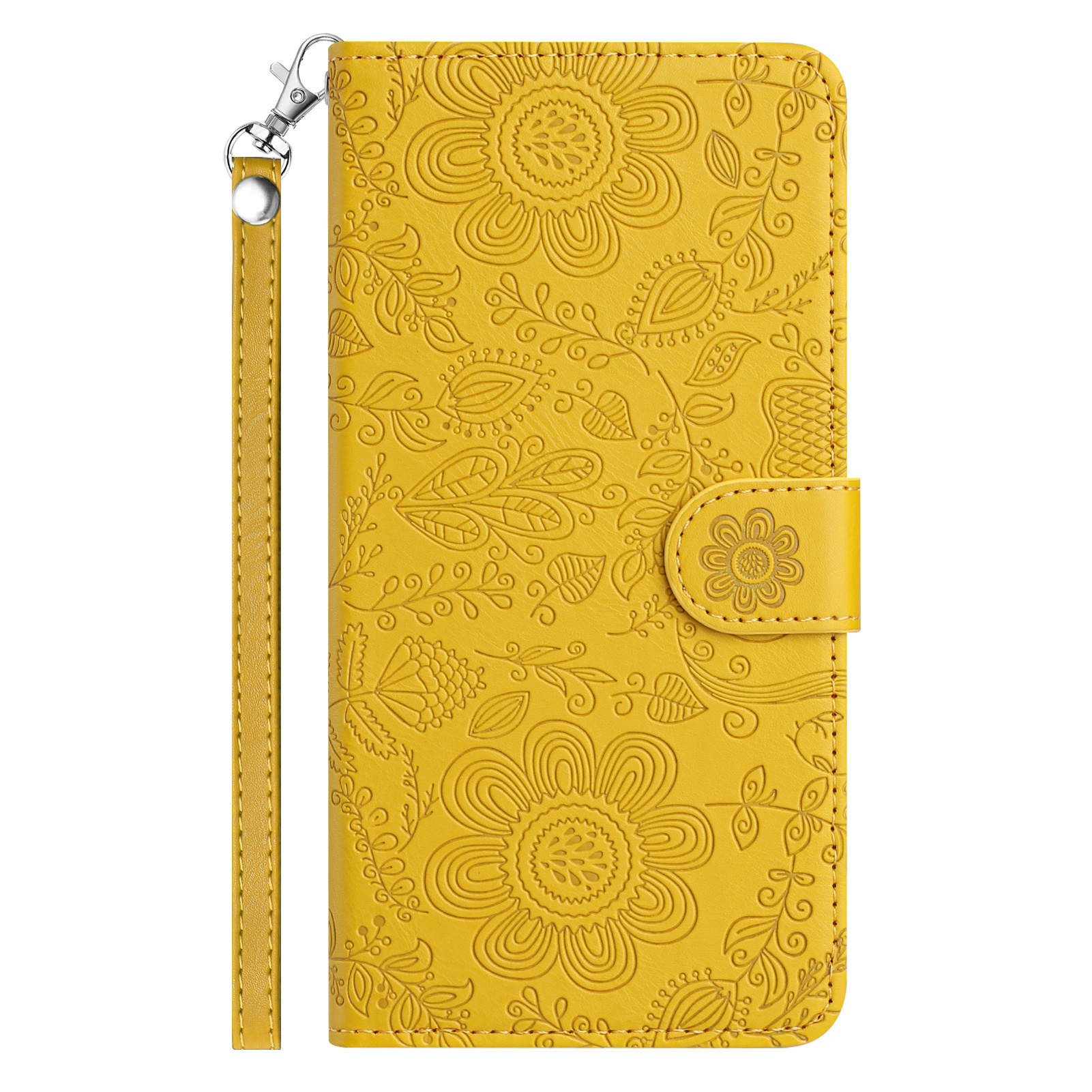 TEMU Phone Case: New Floral Embossed Flip Case With Wrist Strap, Anti-drop Phone Cover, Suitable For Iphone X Xs Xr Xsmax 11 12 13 Plus