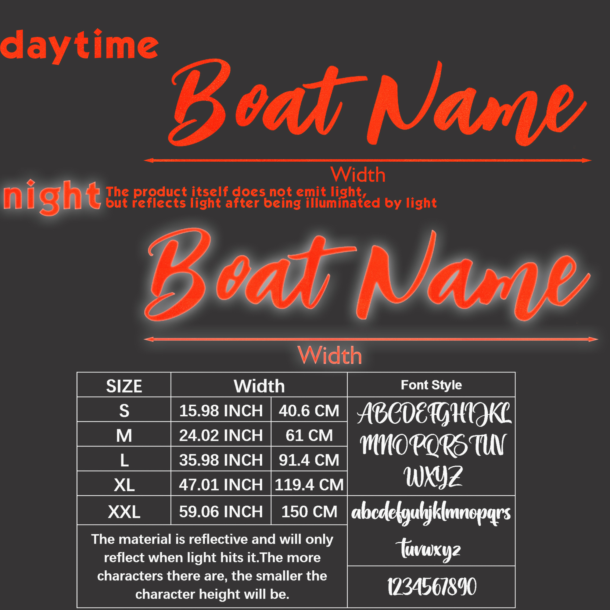 Custom Boat Name Sticker, Handwritten Reflective Vinyl Decal