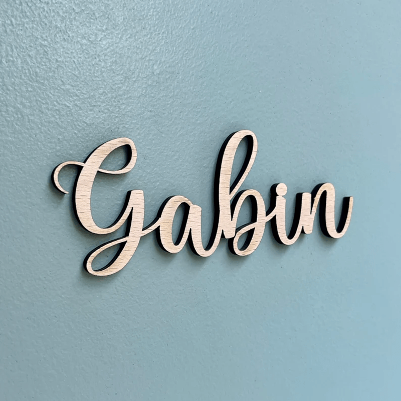 Image of Personalized Wooden Nameplate - Custom Hollow-out Wooden Wall Decoration, Suitable For Room Decor, Easy To Hang, No Power Needed