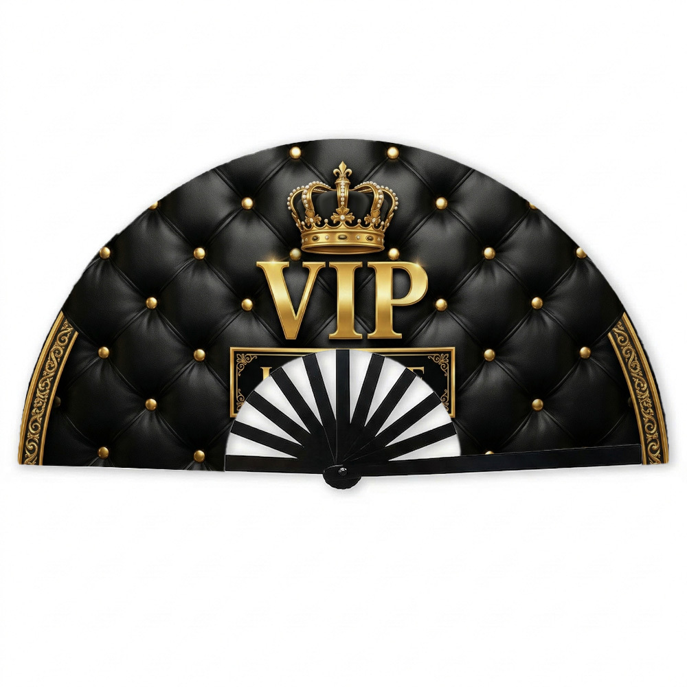 TEMU 1pc Luxury Handheld Fan With Text & Portable Cooling System - Elegant Portable Suitable For Weddings, Parties, Office, Outdoor - Decorative