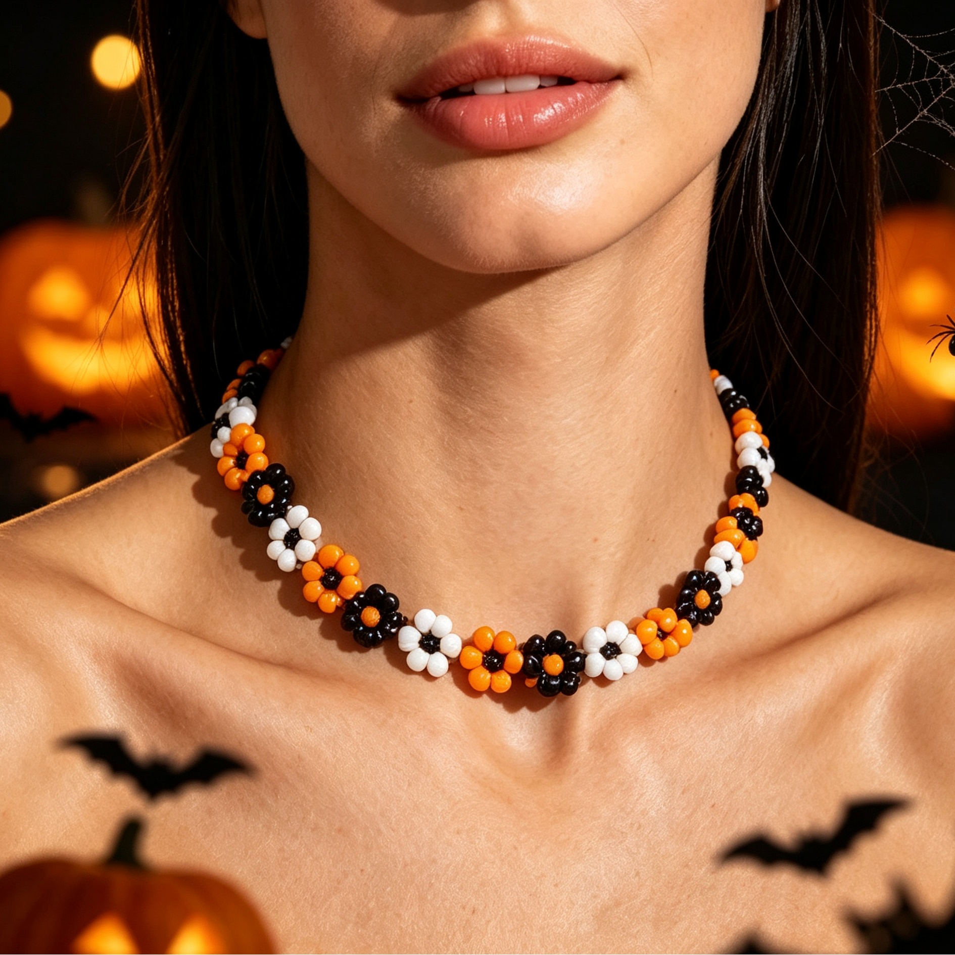 Women's Unique Gothic Style Flower Patchwork Clavicle Chain Necklace