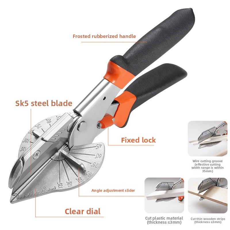 Multifunctional Wire Slot Scissors; Hydro Woodworking Multifunctional Angle Scissors; 45-degree Multifunctional Strip Card Strip Sealing Folding Artifact; Right-angle Line Scissors;