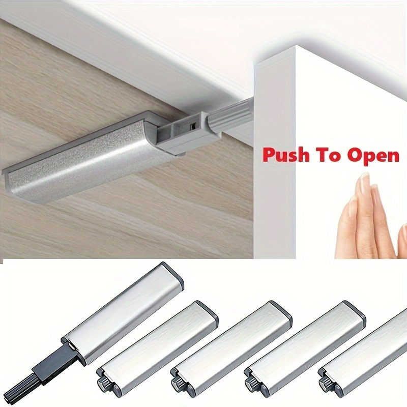 

4-pack 304 Stainless Steel Magnetic Push Locks With Soft Close & , For Kitchen Cabinets & Drawers, Metal Handles