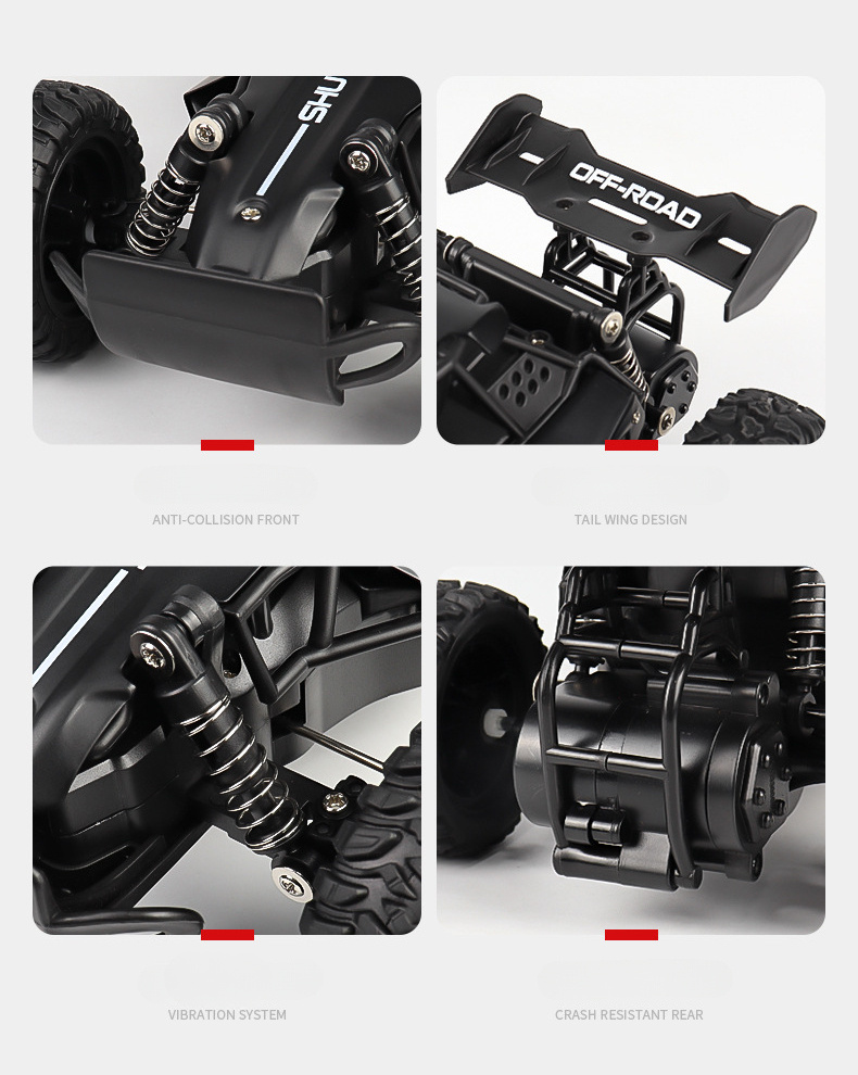 1:16 Scale All Terrain RC Off-Road Vehicle, 2.4GHz RC Kids Toy Car, Durable Alloy And Plastic, Fun Racing Car Model That Can Climb And Drift - Perfect As Party Favors And Holiday Gifts