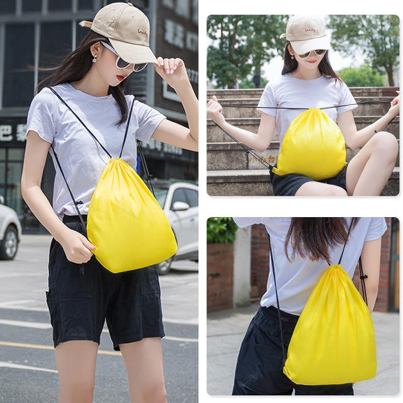 6pcs Unisex Outdoor Sports Drawstring Bags for Activities