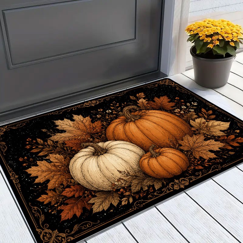 TEMU 1pc Pattern Printed Doormat, Made Of Flannel, Anti-slip, Soft And Washable, Suitable For Porch Entrance, Living Room, Bedroom, Kitchen Decor,