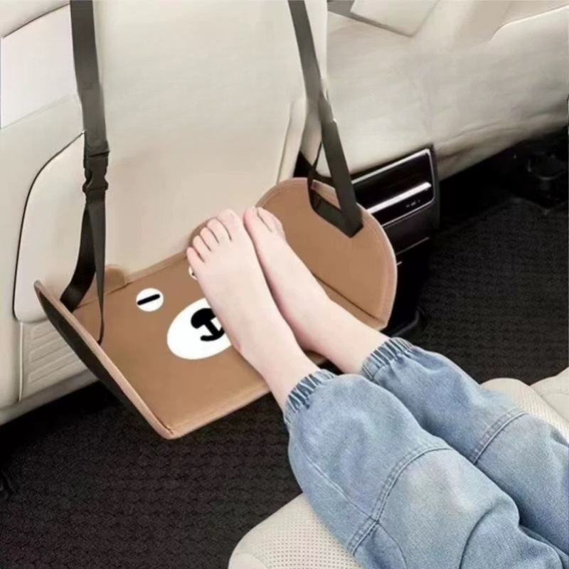 TEMU 【商品名】漫画風ベア型 ポータブル 車用シートフットレスト、後部座席、調節可能なフットパッド、ほとんどの車種に適合、快適さとスタイルを向上、理想的なホリデーギフト