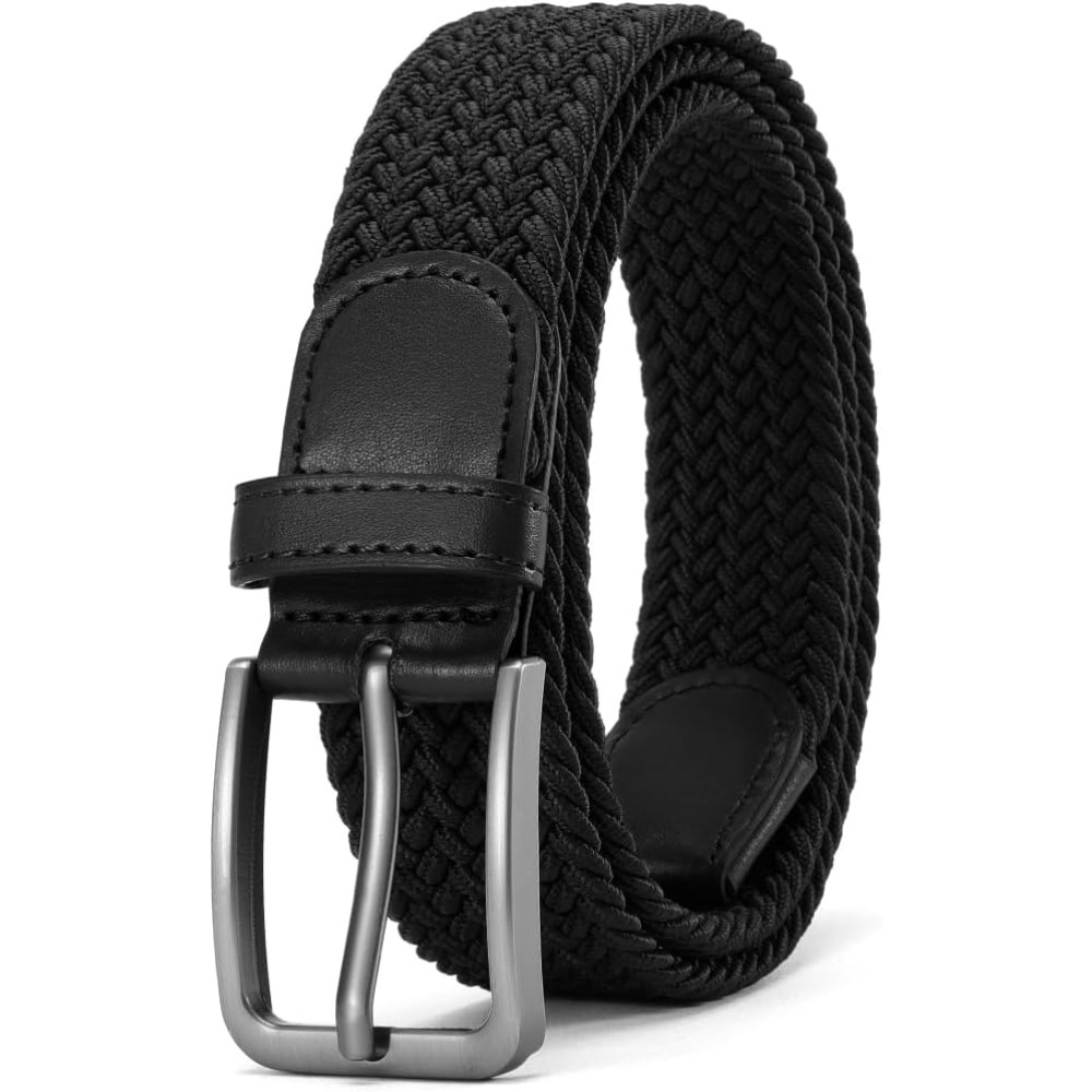 Men's Casual Stretch Golf Belt, Adjustable Woven Fabric Design