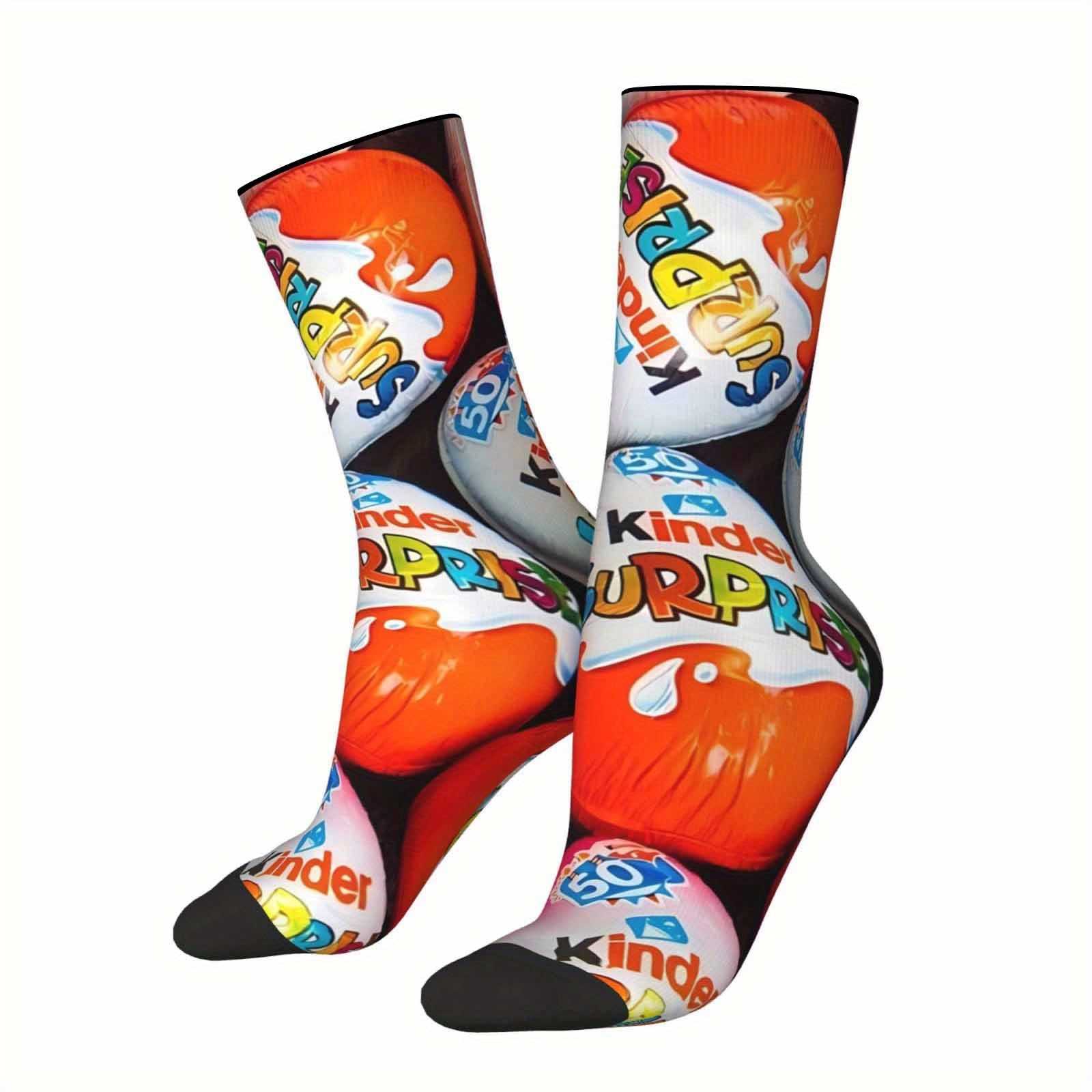 1 Pair Socks, Fashion Pattern, & Elastane Blend-soft And Comfortable Leisure Socks, Breathable Sweat-absorbent Sports Socks