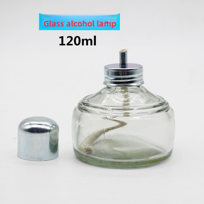 

Professional 120ml Thickened Glass Lamp With Metal Cover, Laboratory Heating And Disinfection Tool, Material For Scientific Use