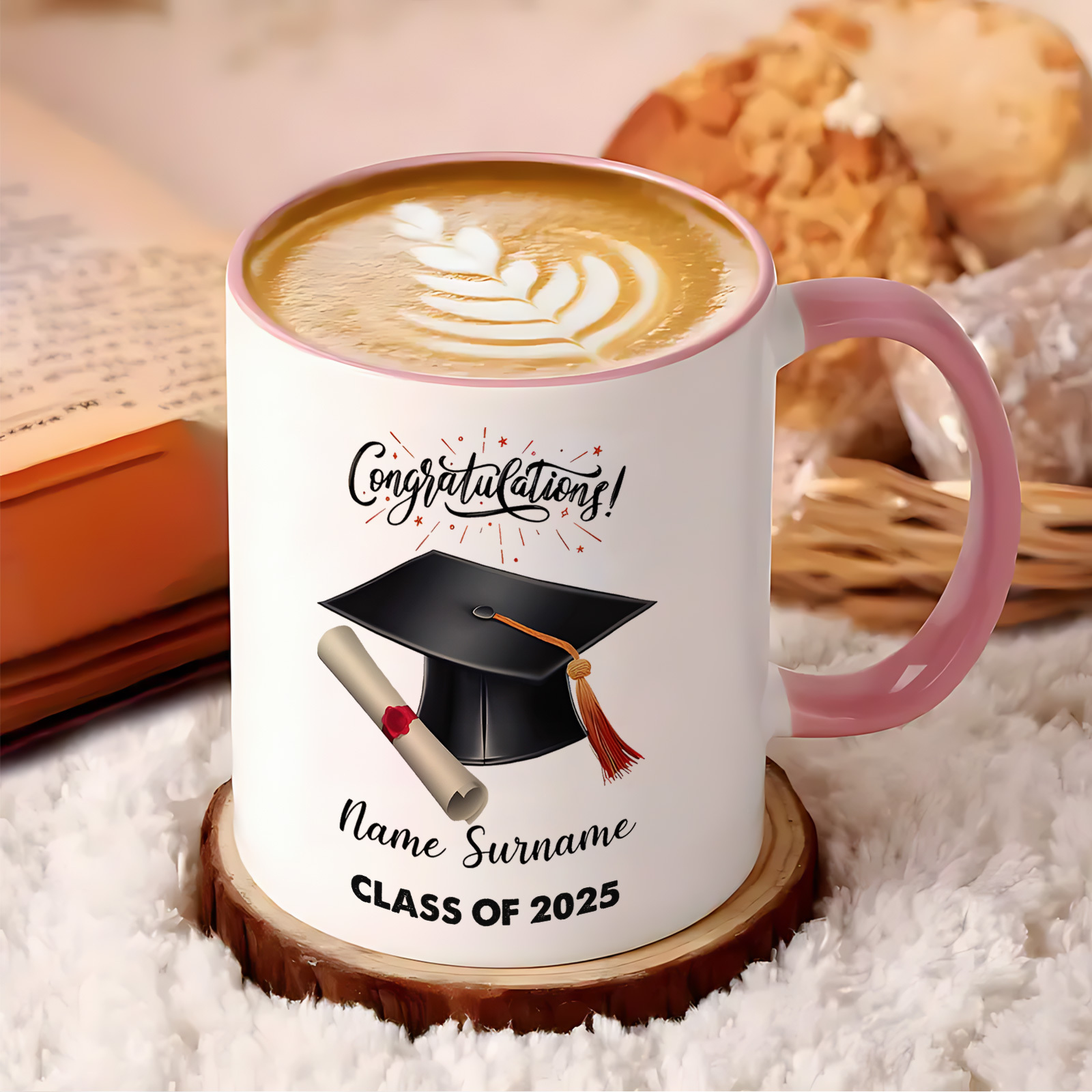 TEMU 1pc 11oz, Graduation Theme Mug, Graduate Cup "class Of 2025" Personalized Customized Name, Ideal Graduation Gift For , , Sisters And , Suitable For Home And Office Use Of Coffee Cup