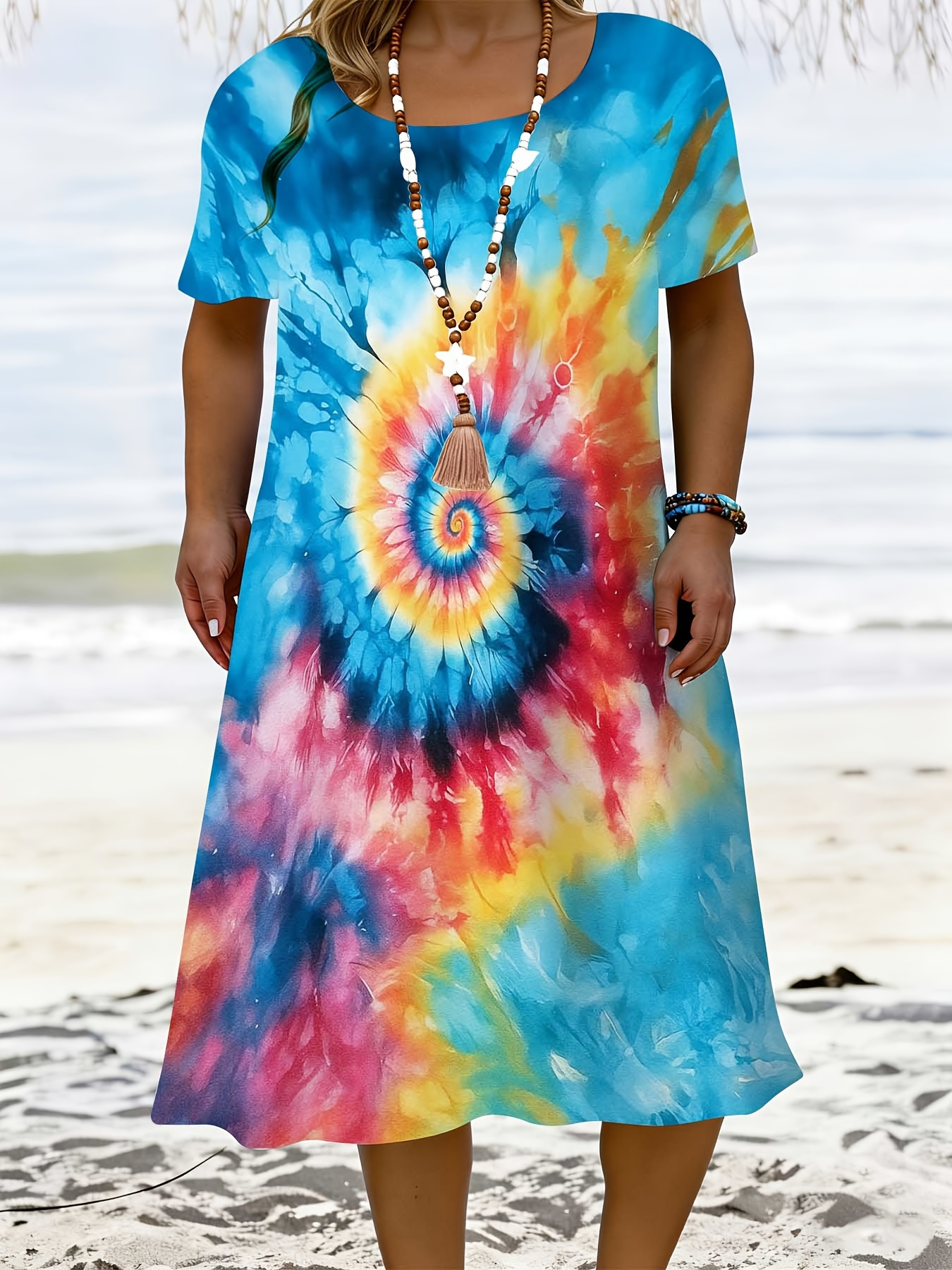 tie dye dress for women sold on Temu United States